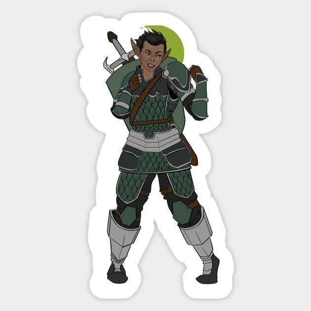 Wood Elf Cleric character Sticker by georgiagoddard